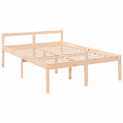vidaXL Bed Frame with Headboard Home Bedstead Bed Base 160x200 cm Solid Wood - brown, 120 x 190 cm - Additional view 8