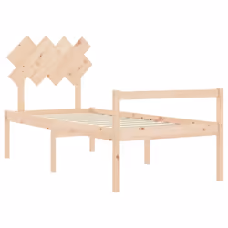 vidaXL Bed Frame with Headboard Home Bedstead Bed Base 160x200 cm Solid Wood - brown, 90 x 200 cm - Additional view 4