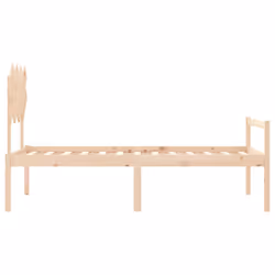 vidaXL Bed Frame with Headboard Home Bedstead Bed Base 160x200 cm Solid Wood - brown, 90 x 200 cm - Additional view 6