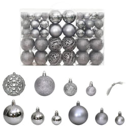 vidaXL Christmas Ball Set 100 Piece Tree Xmas Hanging Christmas Tree Ball - grey