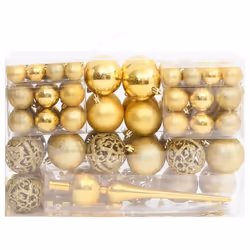 vidaXL Christmas Bauble Set Christmas Decoration 111 Piece and Polystyrene - gold