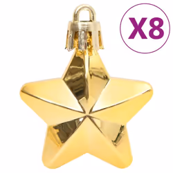 vidaXL Christmas Bauble Set Christmas Decoration 111 Piece and Polystyrene - gold - Additional view 7