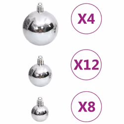 vidaXL Christmas Bauble Set Christmas Decoration 111 Piece and Polystyrene - silver - Additional view 5