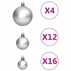 vidaXL Christmas Bauble Set Christmas Decoration 111 Piece and Polystyrene - silver - Additional view 6