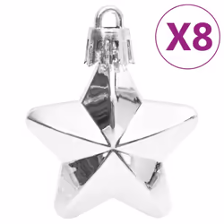 vidaXL Christmas Bauble Set Christmas Decoration 111 Piece and Polystyrene - silver - Additional view 7