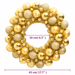 vidaXL Christmas Wreath Christmas Garland Xmas Wreath Decor 45 cm Polystyrene - gold