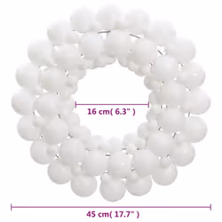 vidaXL Christmas Wreath Christmas Garland Xmas Wreath Decor 45 cm Polystyrene - white