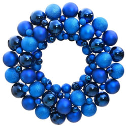 vidaXL Christmas Wreath Christmas Garland Xmas Wreath Decor 45 cm Polystyrene - blue