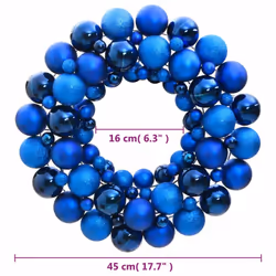 vidaXL Christmas Wreath Christmas Garland Xmas Wreath Decor 45 cm Polystyrene - blue