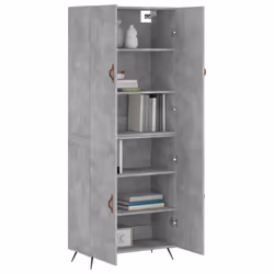 vidaXL Highboard Sideboard Storage Cabinet Side Cabinet Black Engineered Wood - concrete grey, 2 doors - Additional view 2