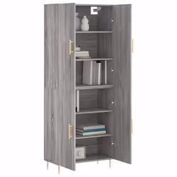 vidaXL Highboard Sideboard Storage Cabinet Side Cabinet White Engineered Wood - grey sonoma, 2 doors - Additional view 2