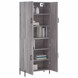 vidaXL Highboard Sideboard Storage Cabinet Side Cabinet White Engineered Wood - grey sonoma, 2 doors - Additional view 2