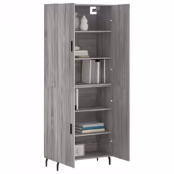 vidaXL Highboard Sideboard Storage Cabinet Side Cabinet White Engineered Wood - grey sonoma, 2 doors - Additional view 2