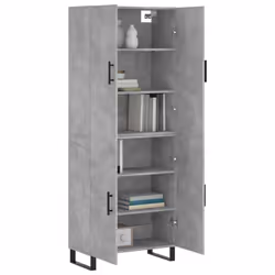 vidaXL Highboard Sideboard Storage Cabinet Side Cabinet White Engineered Wood - concrete grey, 2 doors - Additional view 2