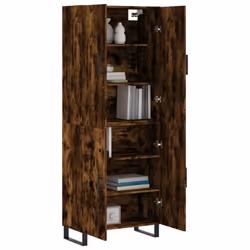 vidaXL Highboard Sideboard Storage Cabinet Side Cabinet White Engineered Wood - smoked oak, 2 doors - Additional view 2