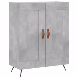 vidaXL Highboard Sideboard Storage Cabinet Side Cabinet Black Engineered Wood - concrete grey, 2 wood doors - Additional view 6