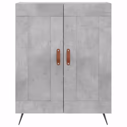vidaXL Highboard Sideboard Storage Cabinet Side Cabinet Black Engineered Wood - concrete grey, 2 wood doors - Additional view 7