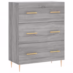 vidaXL Highboard Sideboard Storage Cabinet Side Cabinet White Engineered Wood - grey sonoma, 3 drawers - Additional view 6