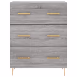 vidaXL Highboard Sideboard Storage Cabinet Side Cabinet White Engineered Wood - grey sonoma, 3 drawers - Additional view 7
