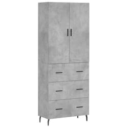 vidaXL Highboard Sideboard Storage Cabinet Side Cabinet White Engineered Wood - concrete grey, 3 drawers