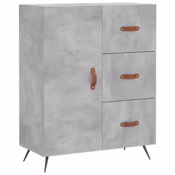 vidaXL Highboard Sideboard Storage Cabinet Side Cabinet Black Engineered Wood - concrete grey, 1 door 3 drawers - Additional view 6