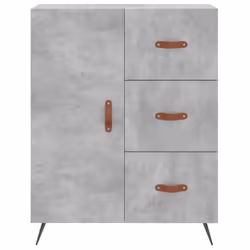 vidaXL Highboard Sideboard Storage Cabinet Side Cabinet Black Engineered Wood - concrete grey, 1 door 3 drawers - Additional view 7