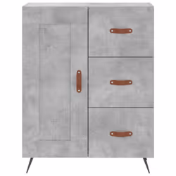 vidaXL Highboard Sideboard Storage Cabinet Side Cabinet Black Engineered Wood - concrete grey, 1 wood door 3 drawers - Additional view 7