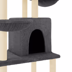 vidaXL Cat Tree with Sisal Scratching Posts Cat Scratch Tower Climber Dark Grey - dark grey - Additional view 5