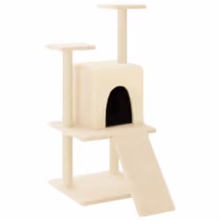 vidaXL Cat Tree Cat Tower with Sisal Scratching Posts Cat Cando Light Grey - cream