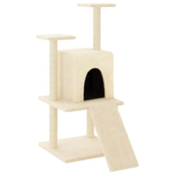 vidaXL Cat Tree Cat Tower with Sisal Scratching Posts Cat Cando Light Grey - cream