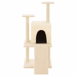 vidaXL Cat Tree Cat Tower with Sisal Scratching Posts Cat Cando Light Grey - cream