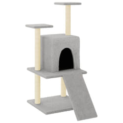 vidaXL Cat Tree Cat Tower with Sisal Scratching Posts Cat Cando Light Grey - light grey