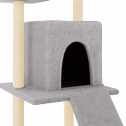 vidaXL Cat Tree Cat Tower with Sisal Scratching Posts Cat Cando Light Grey - light grey - Additional view 5