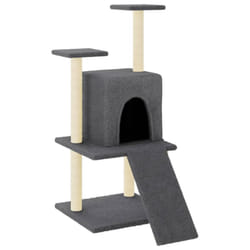 vidaXL Cat Tree Cat Tower with Sisal Scratching Posts Cat Cando Light Grey - dark grey