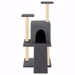 vidaXL Cat Tree Cat Tower with Sisal Scratching Posts Cat Cando Light Grey - dark grey
