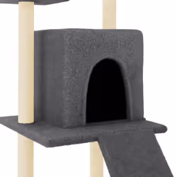 vidaXL Cat Tree Cat Tower with Sisal Scratching Posts Cat Cando Light Grey - dark grey - Additional view 5