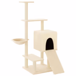 vidaXL Cat Tree Cat Tower with Sisal Scratching Posts Cat Cando Light Grey - cream