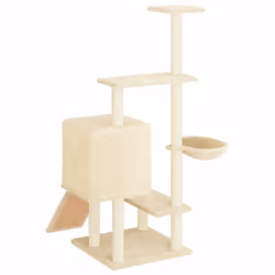 vidaXL Cat Tree Cat Tower with Sisal Scratching Posts Cat Cando Light Grey - cream - Additional view 4