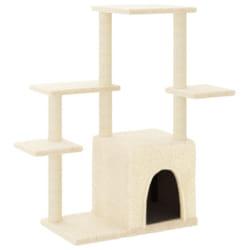 vidaXL Cat Tree with Sisal Scratching Posts Cat Scratching Tower Cat Climber - cream
