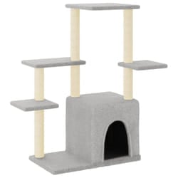 vidaXL Cat Tree with Sisal Scratching Posts Cat Scratching Tower Cat Climber - light grey