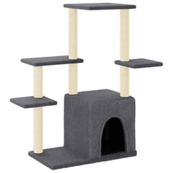 vidaXL Cat Tree with Sisal Scratching Posts Cat Scratching Tower Cat Climber - dark grey