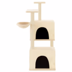 vidaXL Cat Tree Cat Tower with Sisal Scratching Posts Cat Cando Light Grey - cream