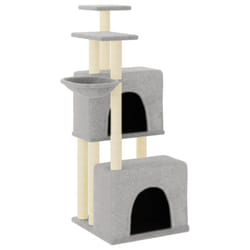 vidaXL Cat Tree Cat Tower with Sisal Scratching Posts Cat Cando Light Grey - light grey
