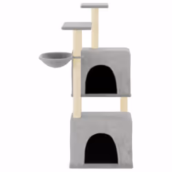 vidaXL Cat Tree Cat Tower with Sisal Scratching Posts Cat Cando Light Grey - light grey