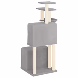 vidaXL Cat Tree Cat Tower with Sisal Scratching Posts Cat Cando Light Grey - light grey - Additional view 4