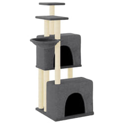 vidaXL Cat Tree Cat Tower with Sisal Scratching Posts Cat Cando Light Grey - dark grey