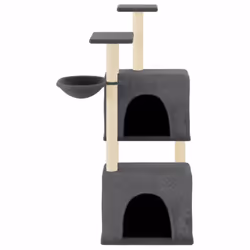 vidaXL Cat Tree Cat Tower with Sisal Scratching Posts Cat Cando Light Grey - dark grey