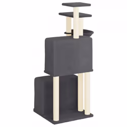 vidaXL Cat Tree Cat Tower with Sisal Scratching Posts Cat Cando Light Grey - dark grey - Additional view 4