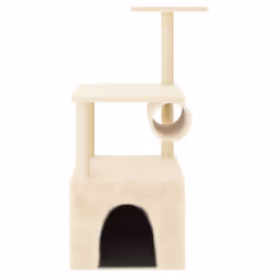 vidaXL Cat Tree with Sisal Scratching Posts Cat Scratching Tower Cat Climber - cream