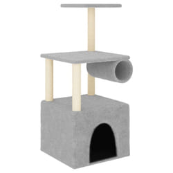 vidaXL Cat Tree with Sisal Scratching Posts Cat Scratching Tower Cat Climber - light grey